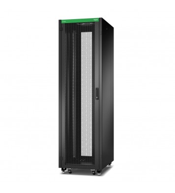 Schneider NR6282-P Go Rack, 42U, Siyah, Delikli kapı, Tavan, Tekerlekler, 4 Braket, Yan Panel ve Alt, 2100Y x 600G x 800D mm