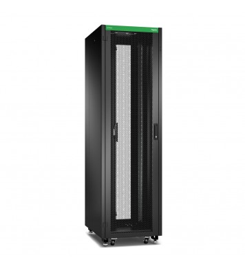 Schneider NR6282-P Go Rack, 42U, Siyah, Delikli kapı, Tavan, Tekerlekler, 4 Braket, Yan Panel ve Alt, 2100Y x 600G x 800D mm